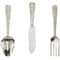Silver Aluminum Knife, Spoon and Fork Utensils Wall Decor Set of 3 23", 23", 23"